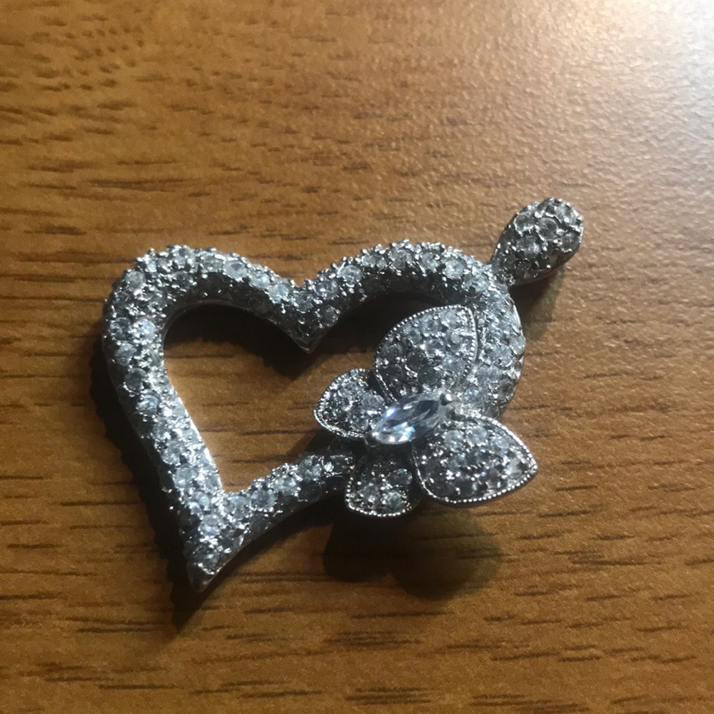 7g FAS STERLING HEART RHINESTONES PENDANT - Picture 6 of 8